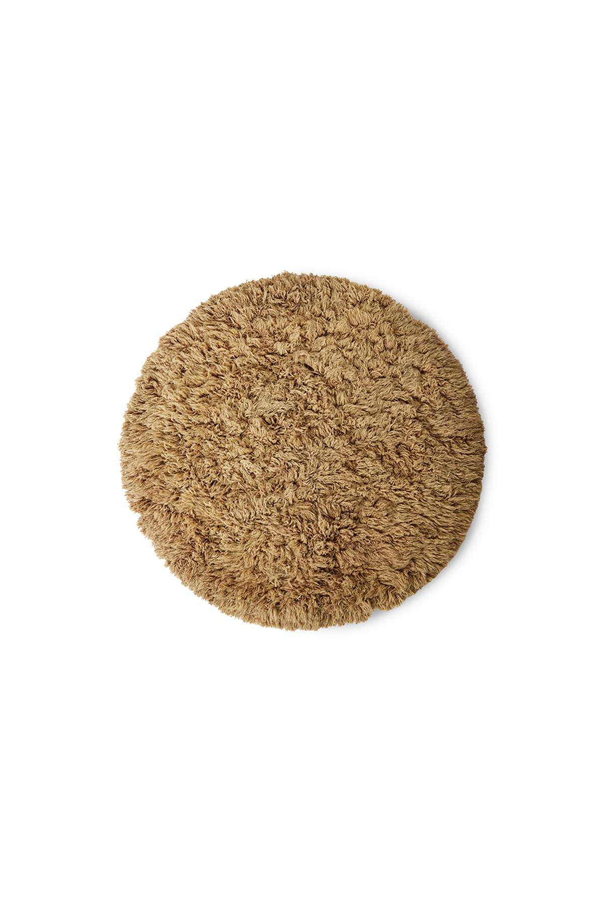 Fluffy round rug caramel - 200x200 cm